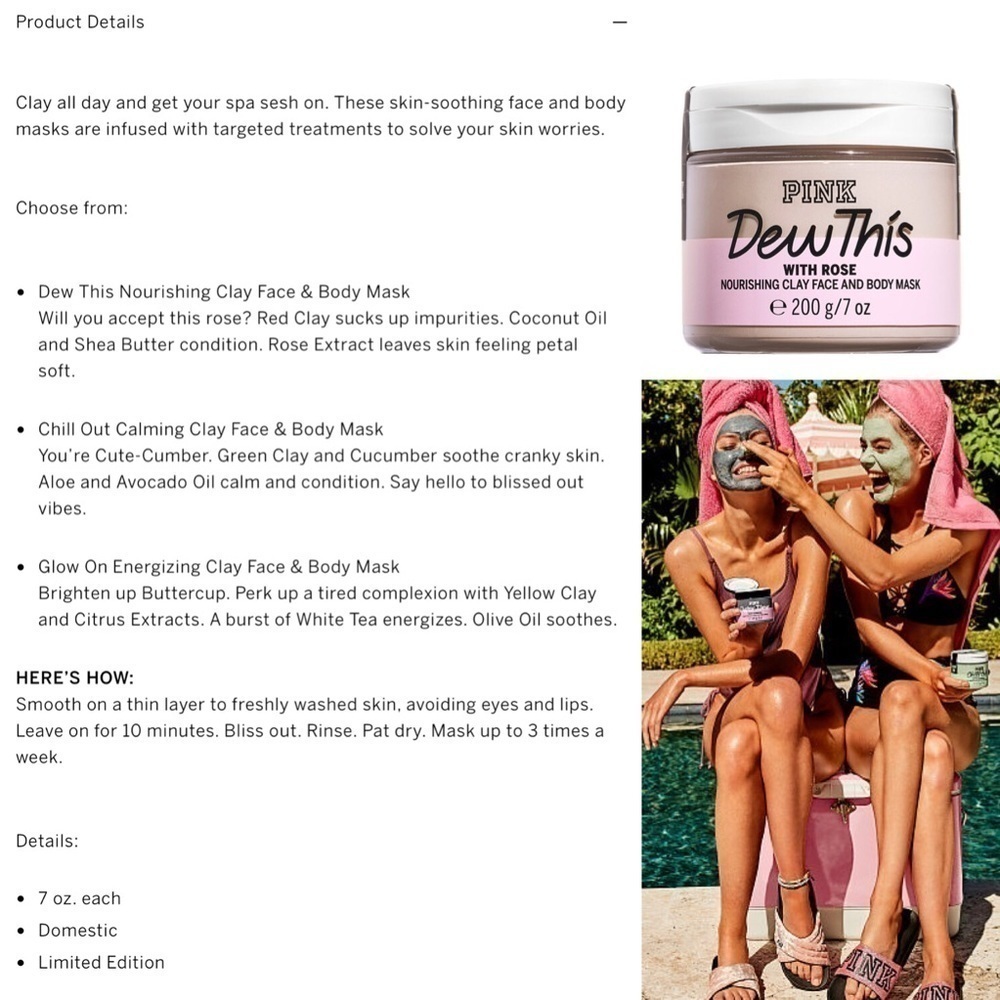 ๐ SALES ๐ป๐ HOLIDAY GIFT ๐ VS PINK Clay Mask - Picture 2 of 4